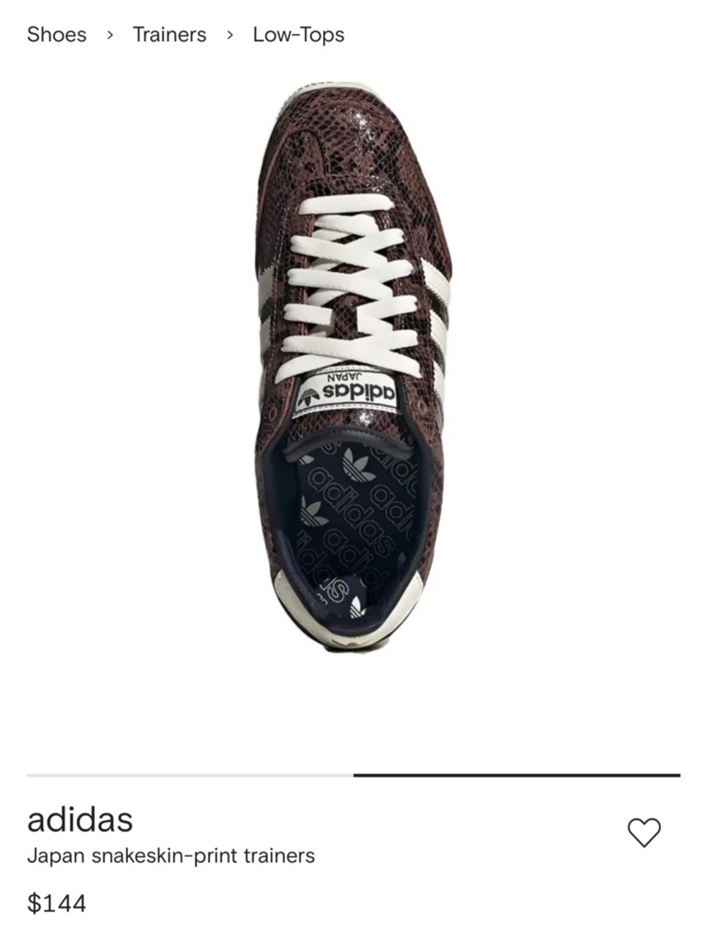 adidas Japan Brown and White Lace-Up Sneakers with Gold Logo